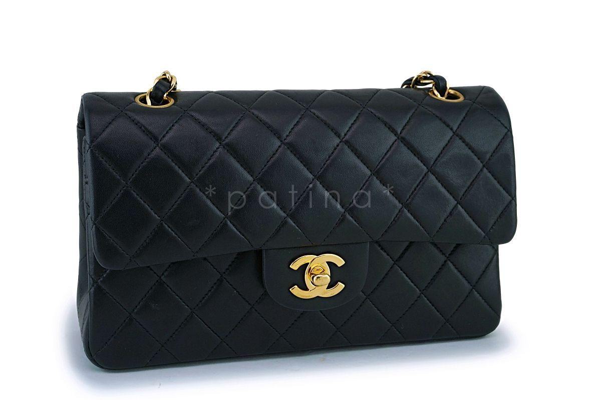 Chanel Small Black Lambskin Classic Double Flap Bag 24k GHW - Image 3
