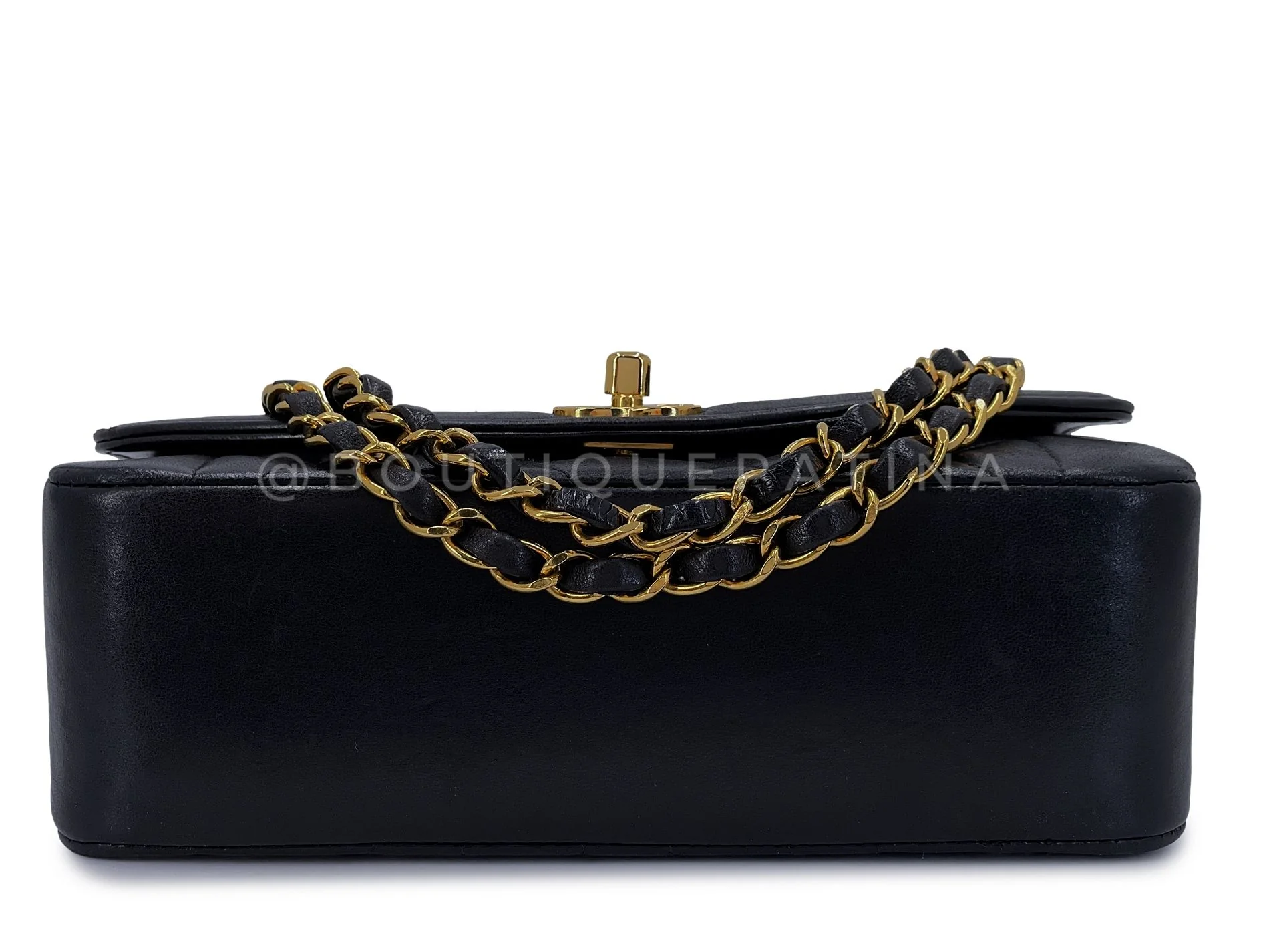 Chanel Small Diana Bag Vintage Black Lambskin 24k GHW Flap VTN - Image 6