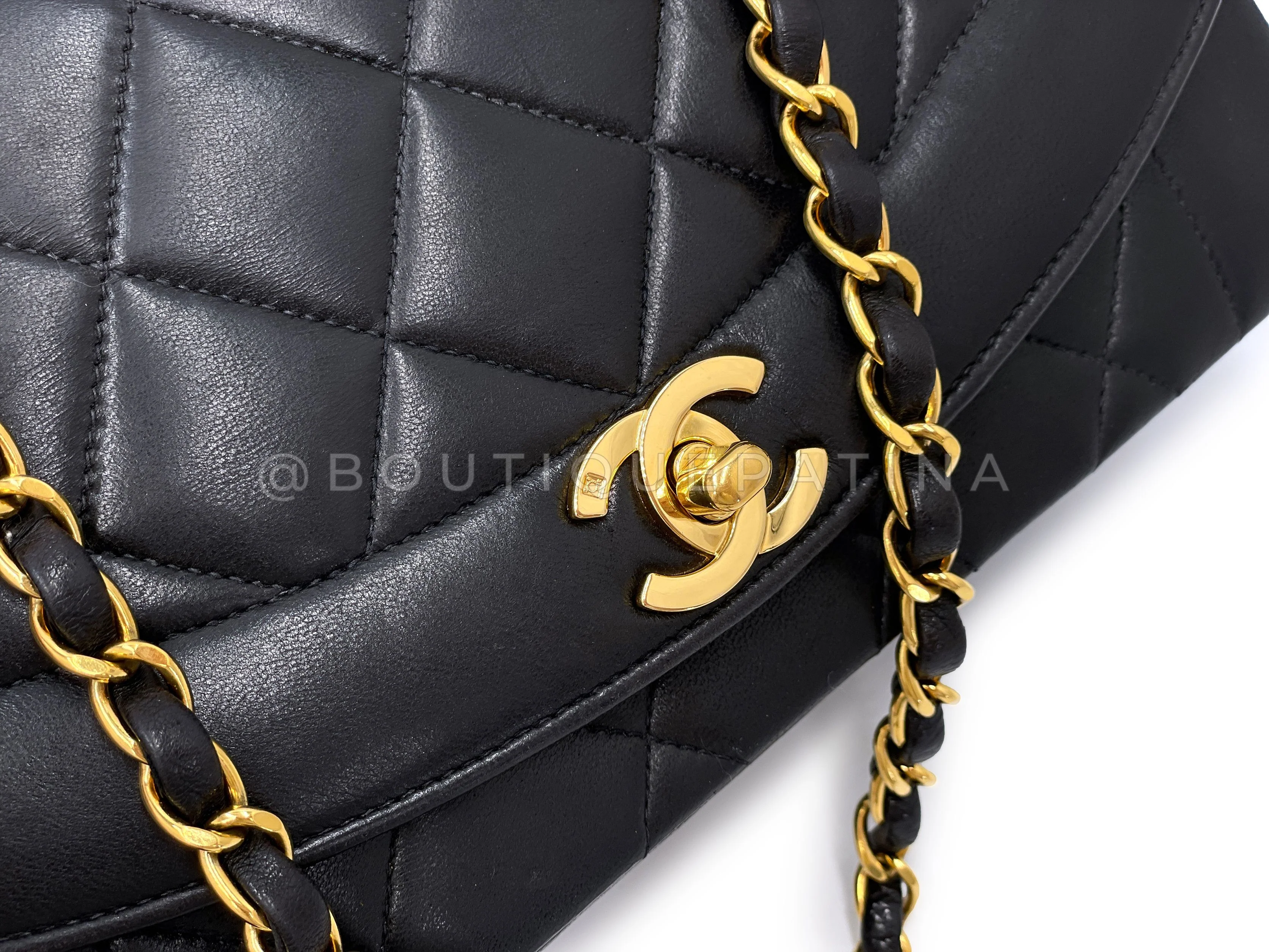 Chanel Small Diana Bag Vintage Black Lambskin 24k GHW Flap VTN - Image 8
