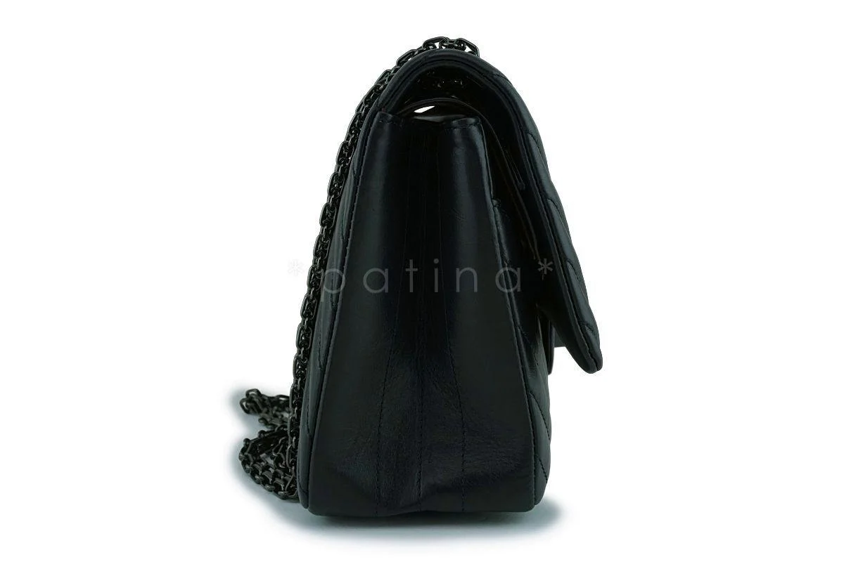 Chanel So Black 226 Medium Chevron Reissue 2.55 Classic Double Flap Bag - Image 4