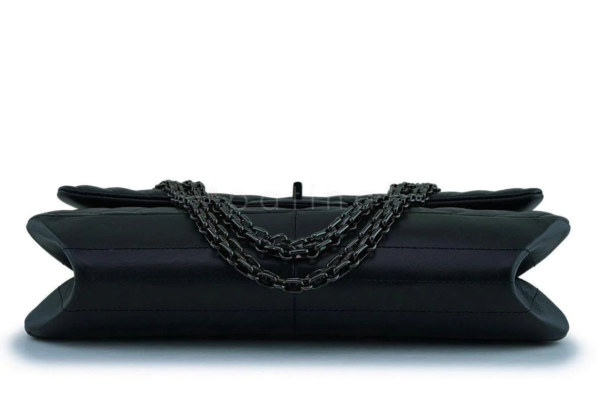 Chanel So Black 226 Medium Chevron Reissue 2.55 Classic Double Flap Bag - Image 6