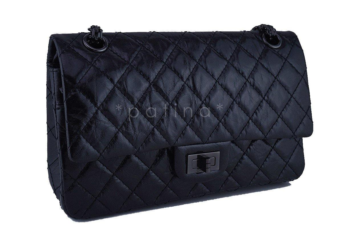 Chanel So Black Classic Reissue 2.55 Double Flap 225 Bag - Image 3