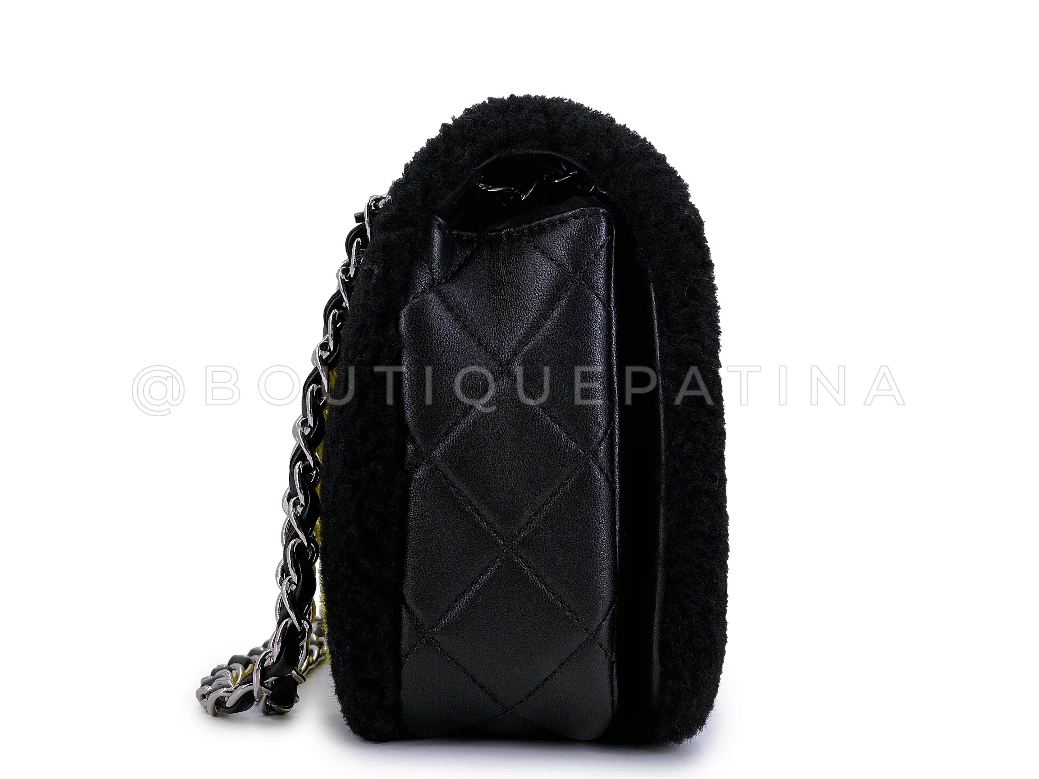 Chanel 2014 Supermarket Comic Black Multicolor Shearling Flap Bag - Image 5