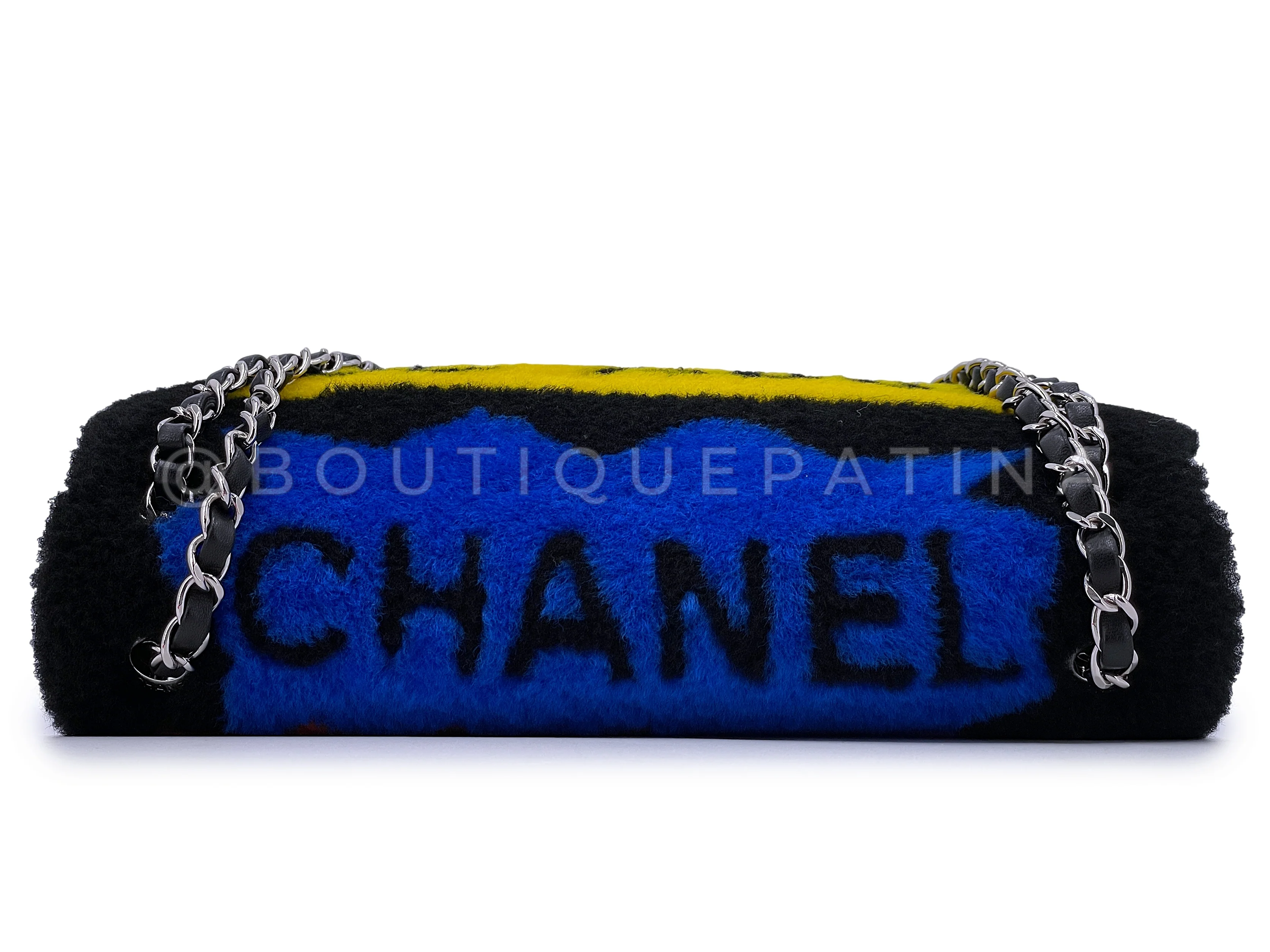 Chanel 2014 Supermarket Comic Black Multicolor Shearling Flap Bag - Image 9