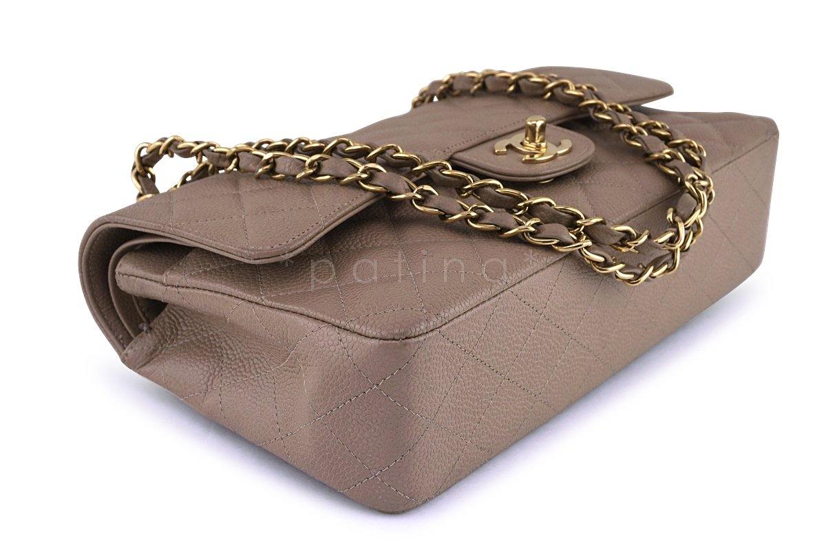 Chanel Taupe Beige Caviar Medium Classic 2.55 Double Flap Bag - Image 7