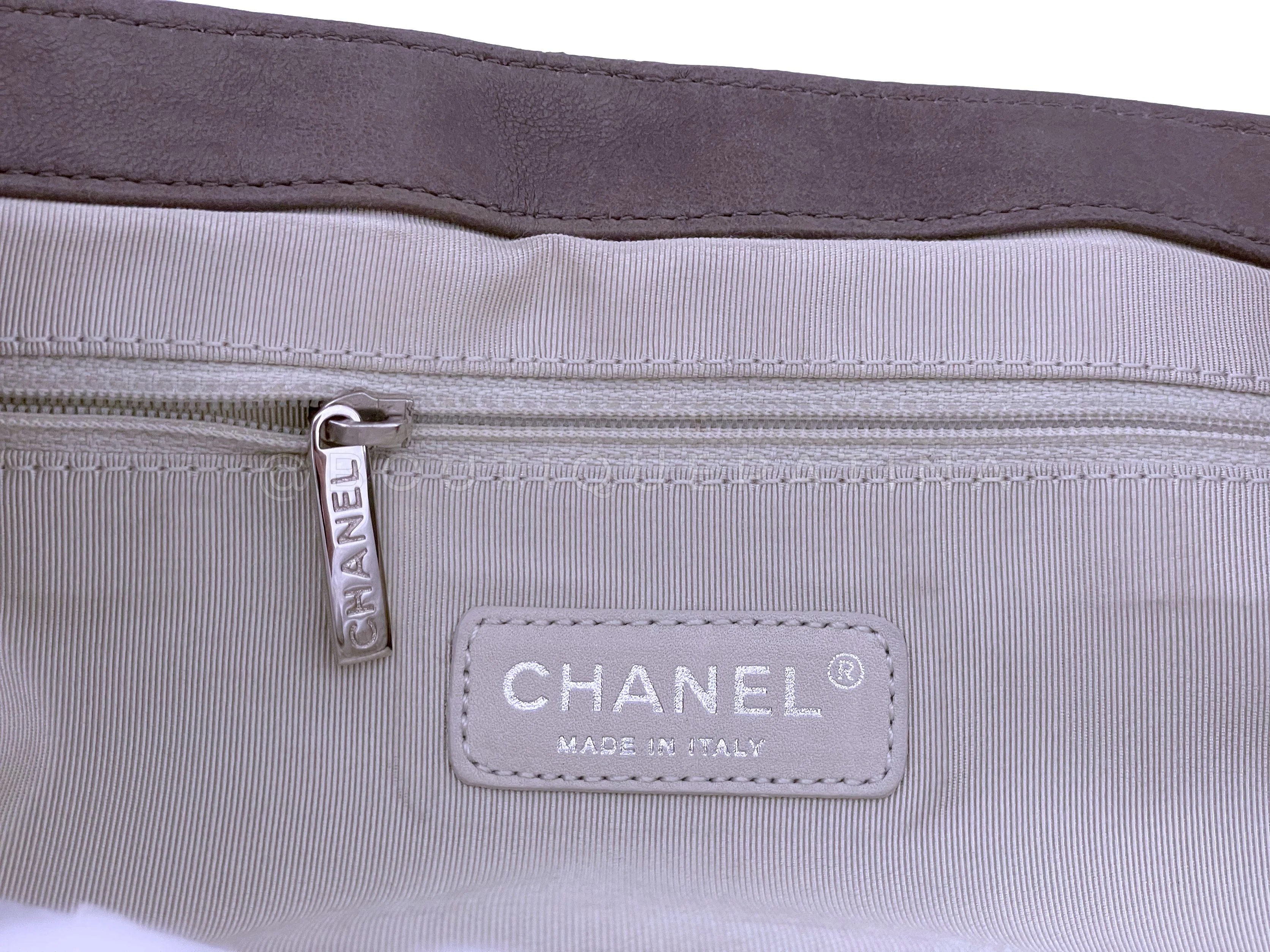 Chanel Taupe Gray-Beige Chain Around Crossbody Flap Bag SHW - Image 11
