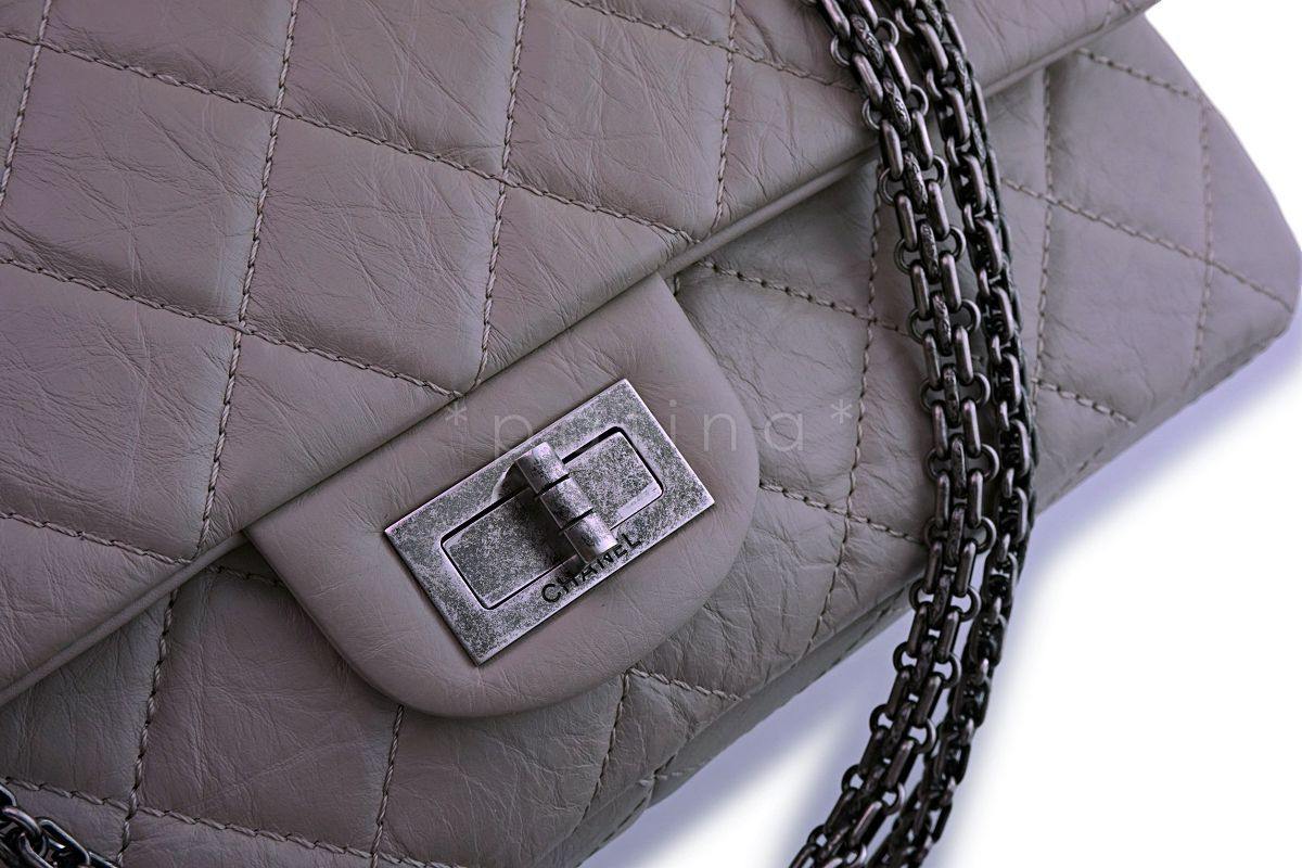 Chanel Taupe Gray-Beige Large 227 Reissue Classic 2.55 Flap Bag RHW - Image 8