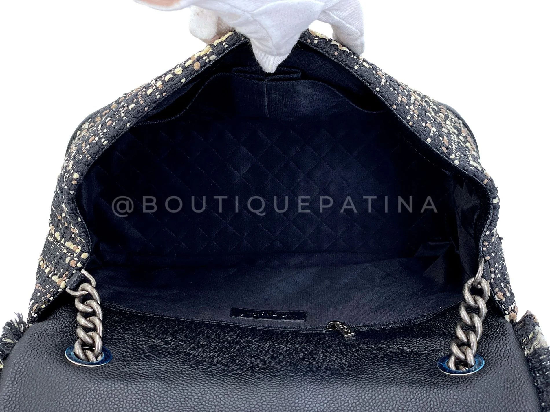 Chanel Tweed Airlines Bag 2016 Large "Pilot's Briefcase" Flap MJ3 - Image 11
