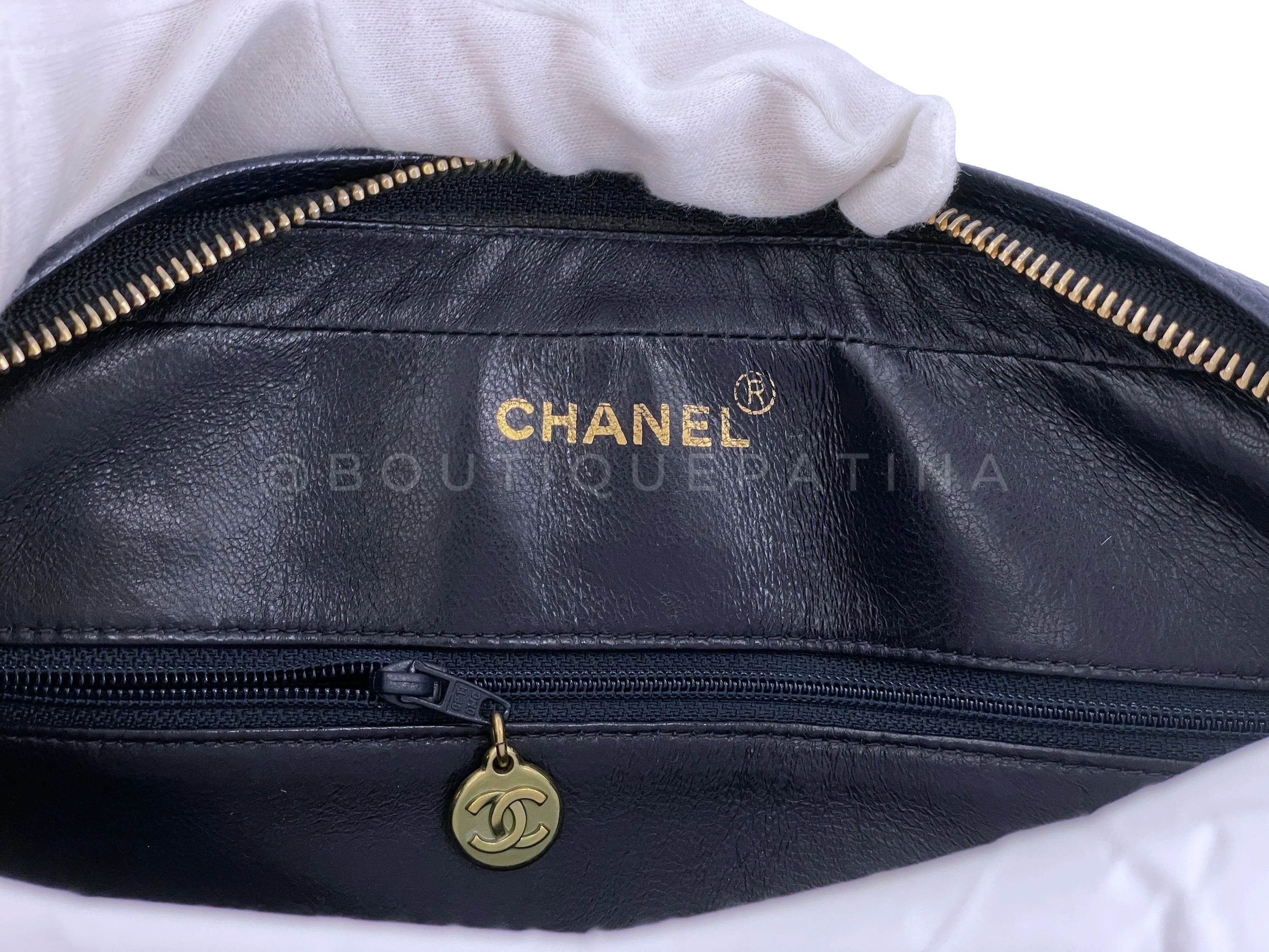Chanel Vintage 1994 Navy Blue Caviar Flap Camera Case Bag 24k GHW - Image 11