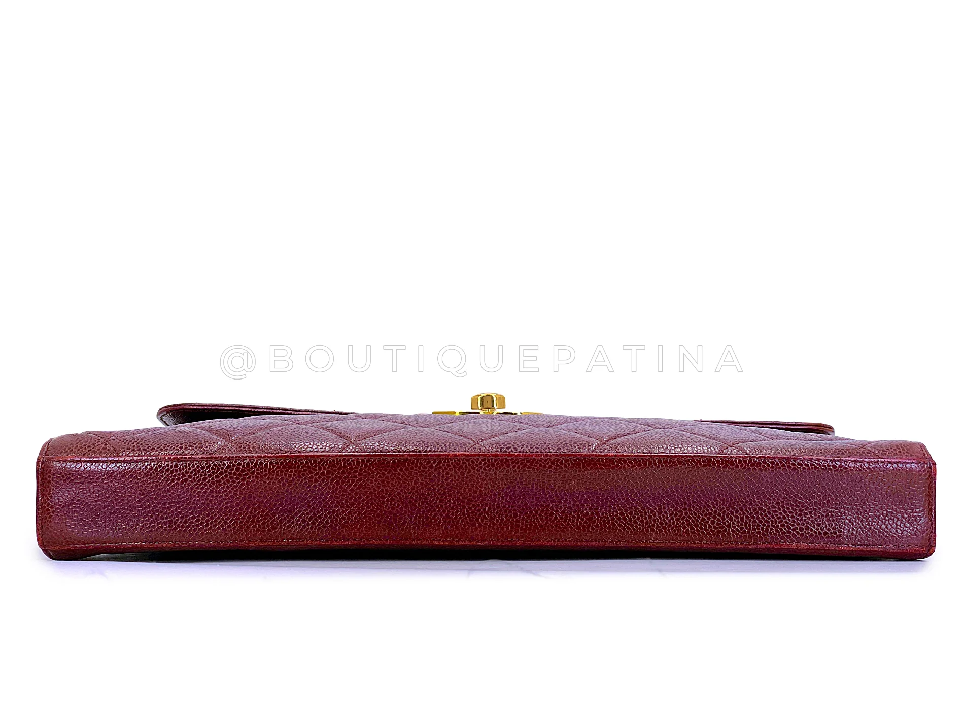 Chanel Vintage 1994 Wine Burgundy Caviar Briefcase Tote Bag 24k GHW CRG - Image 6