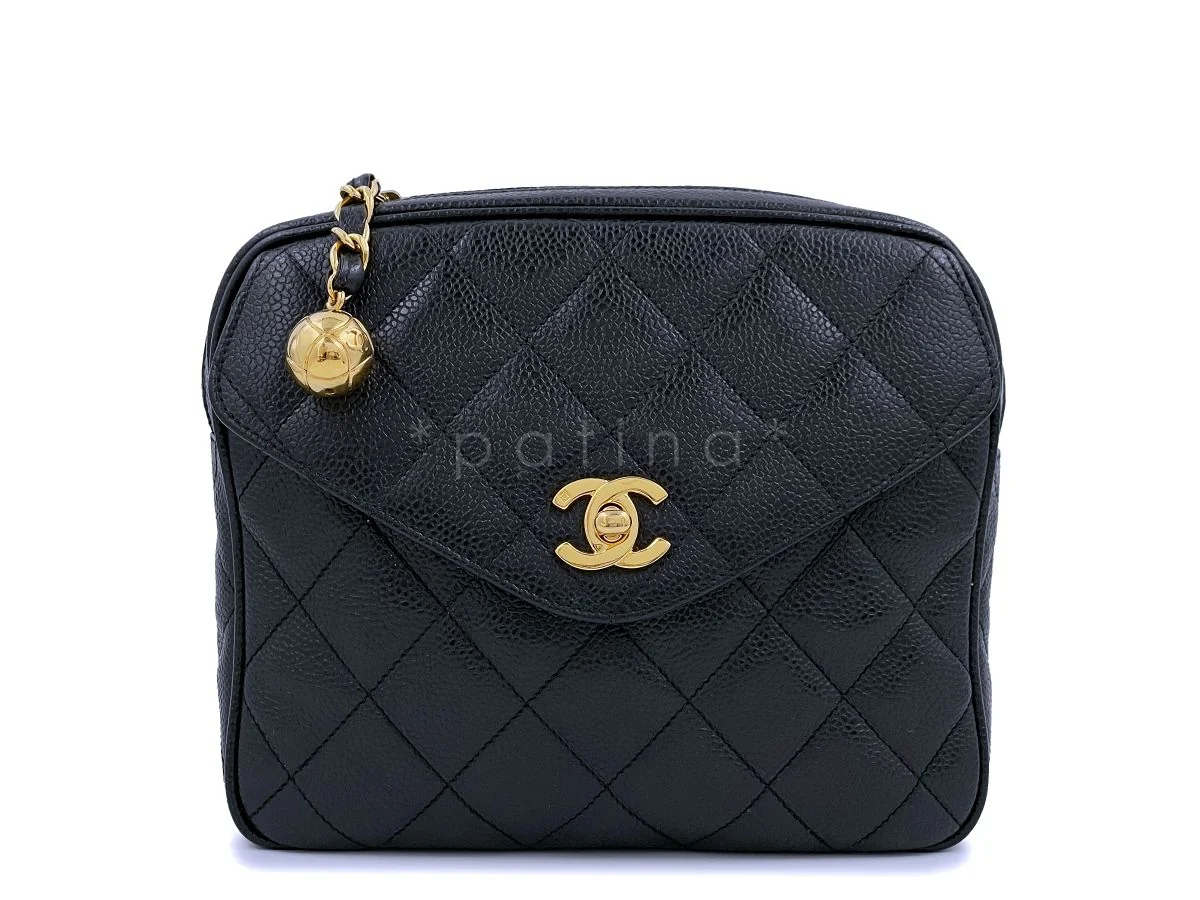 Chanel Vintage 1995 Black Caviar Waist Belt Bag Fanny Pack 24k GHW - Image 3