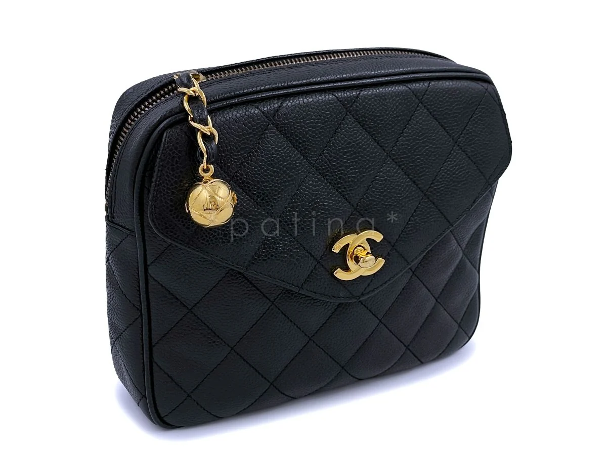 Chanel Vintage 1995 Black Caviar Waist Belt Bag Fanny Pack 24k GHW - Image 4