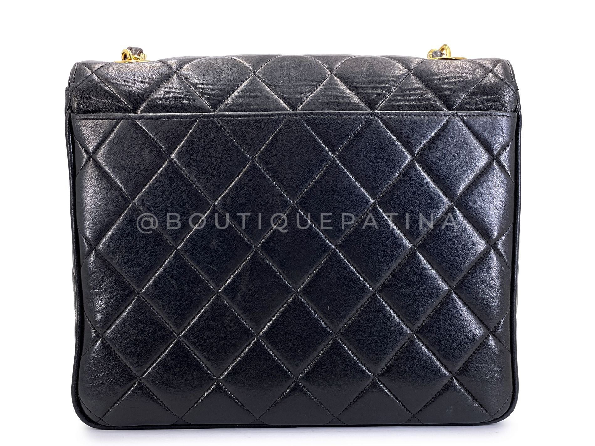 Chanel Vintage 1995 Square Tall Crossbody Flap Bag 24k GHW PF5 - Image 5