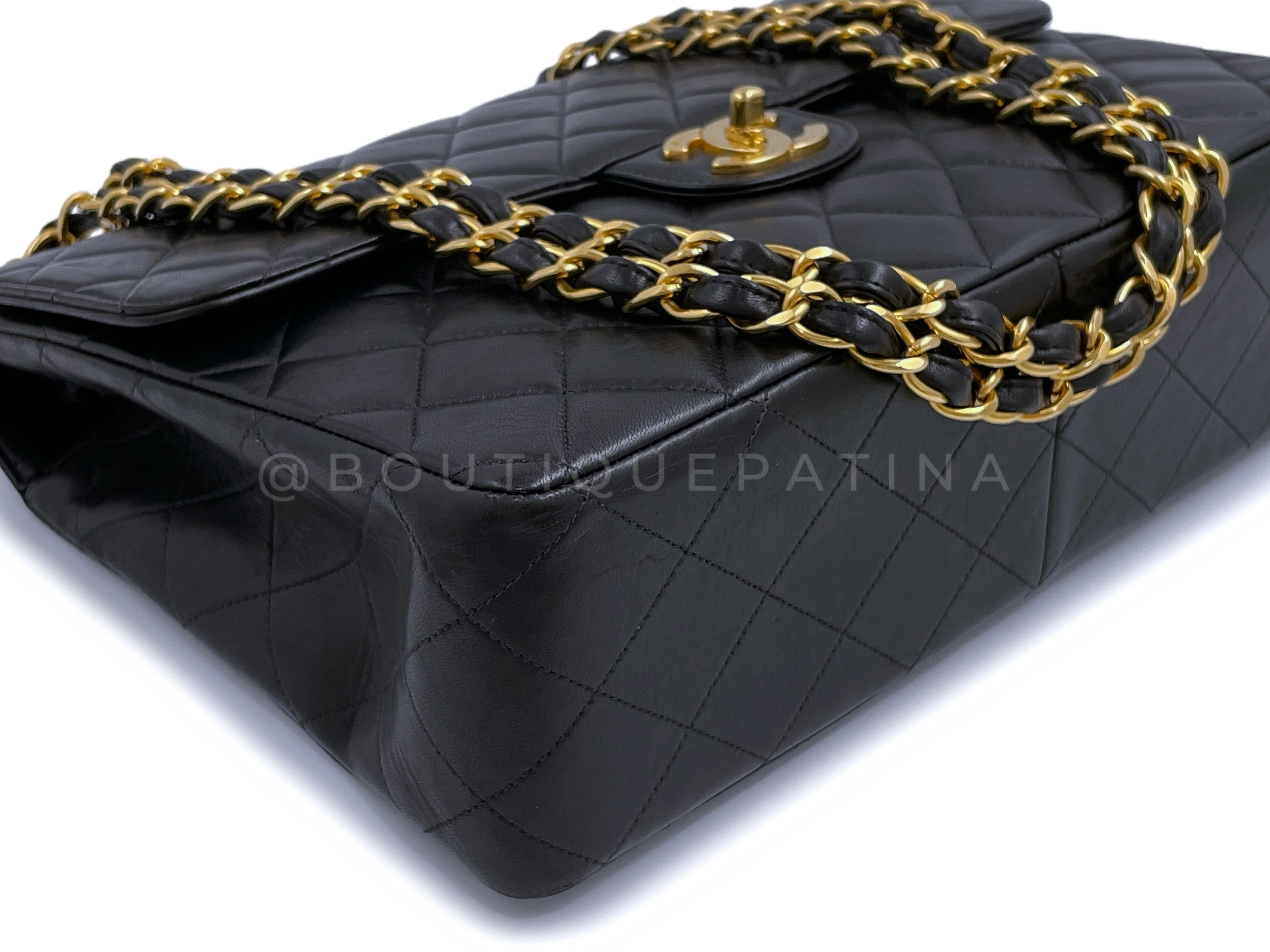 Chanel Vintage 1996 Jumbo Classic Flap Bag 24k GHW Black Lambskin - Image 7