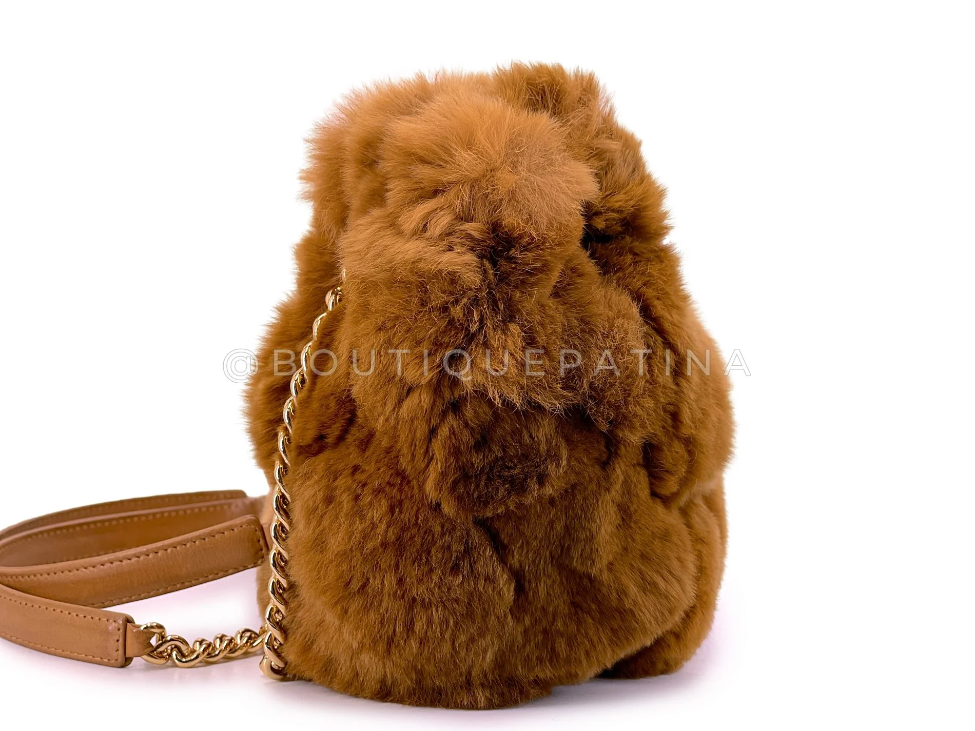 Chanel Vintage 2006 Nut Brown Fur Bucket Tote Bag 24k GHW R95 - Image 5
