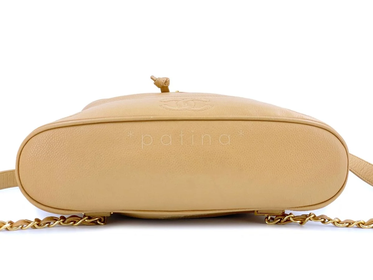 Chanel Vintage Beige Caviar Backpack Bag 24k GHW - Image 5