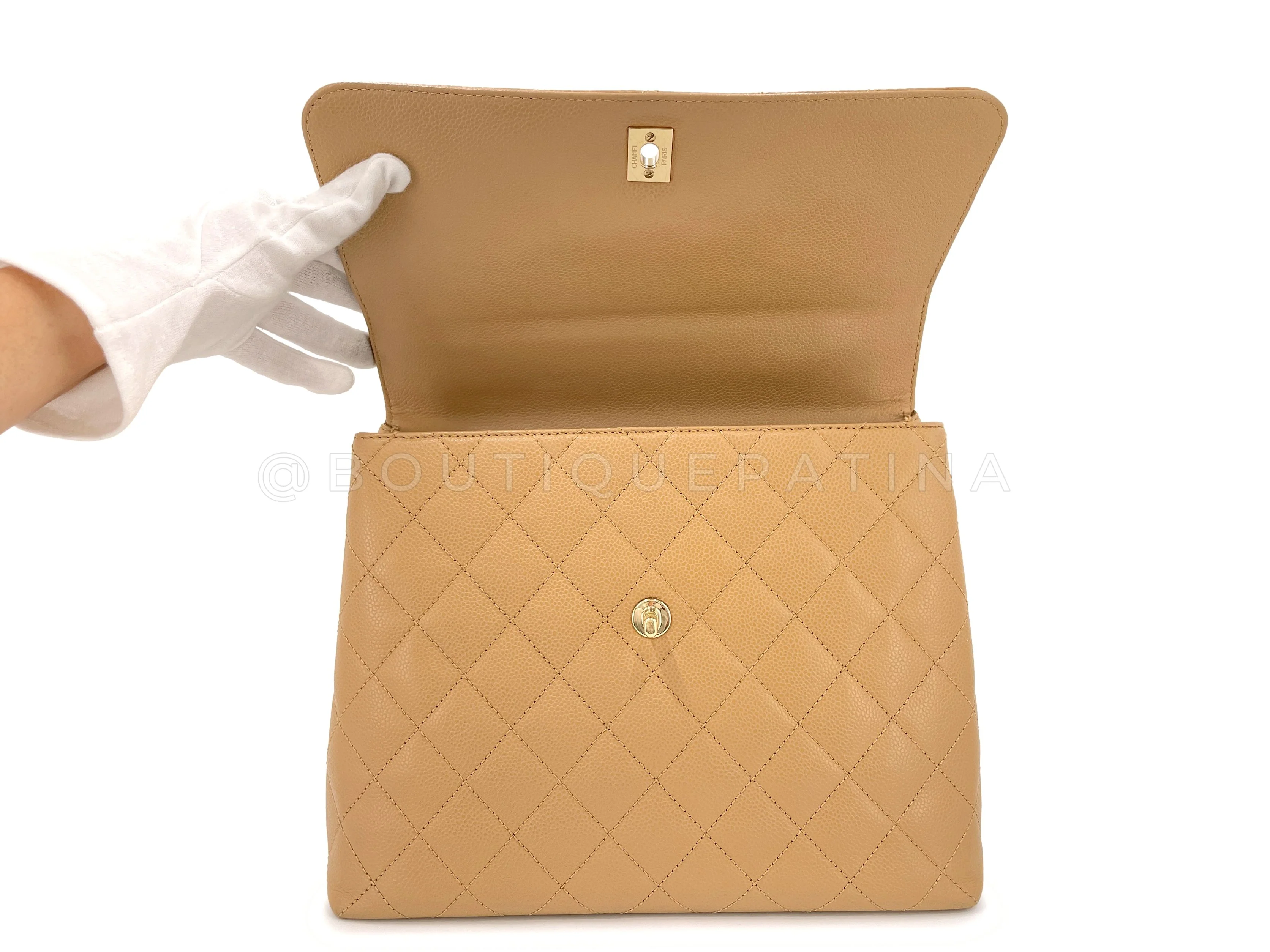 Chanel Vintage Beige Classic Kelly Bag 24k GHW - Image 10
