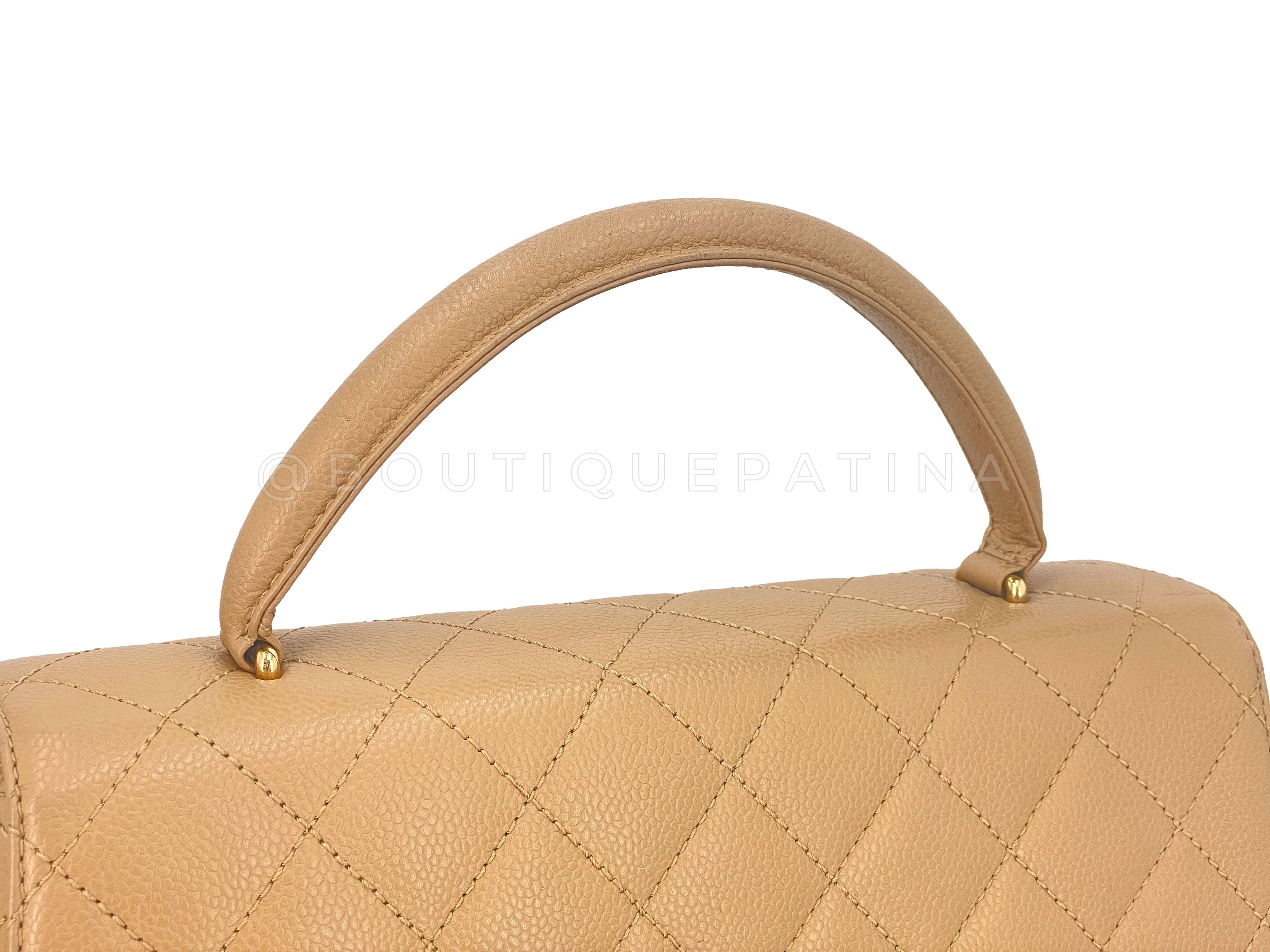 Chanel Vintage Beige Classic Kelly Bag 24k GHW - Image 4