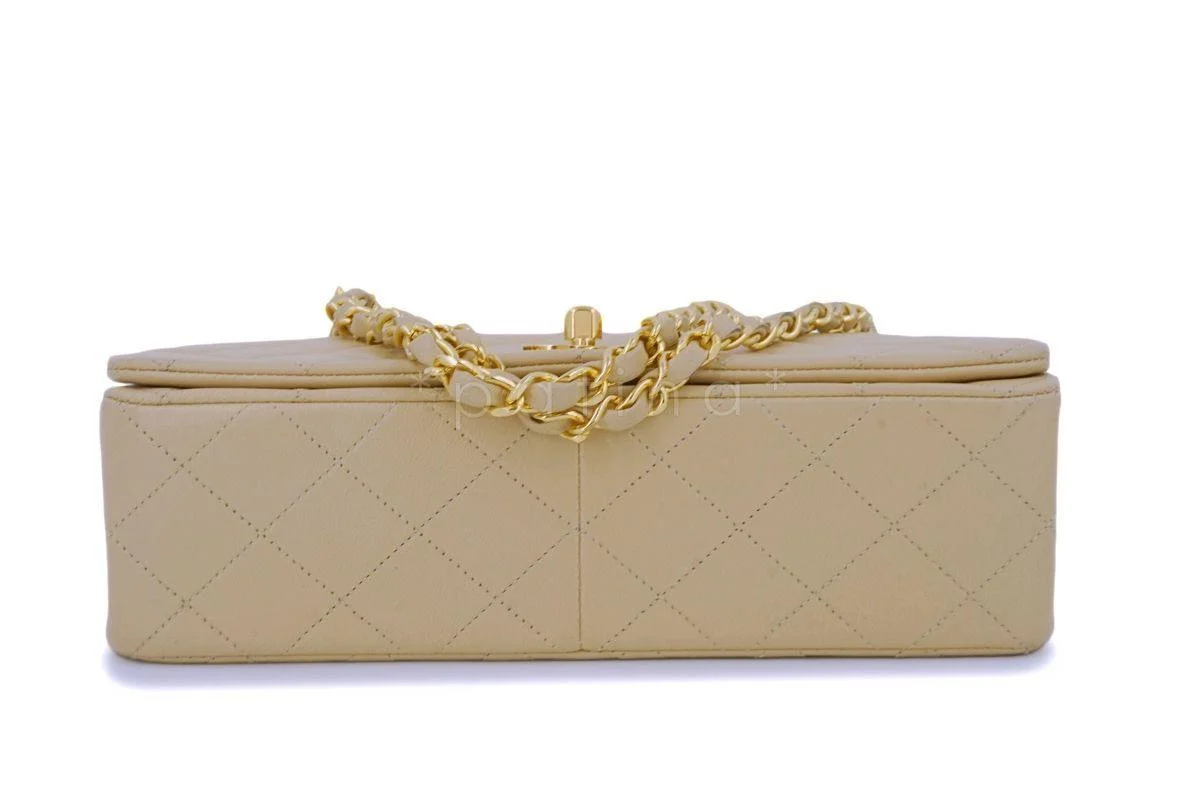 Chanel Vintage Beige Classic Timeless Flap Bag 24k GHW - Image 6