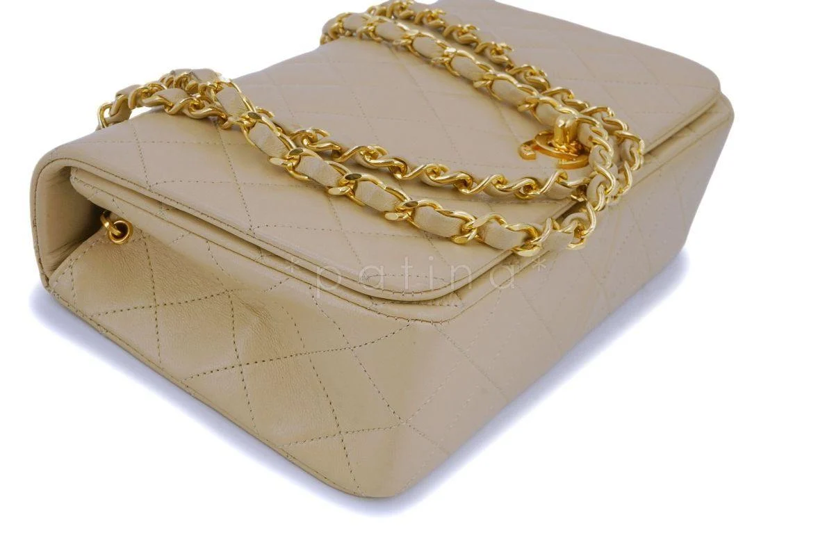 Chanel Vintage Beige Classic Timeless Flap Bag 24k GHW - Image 7