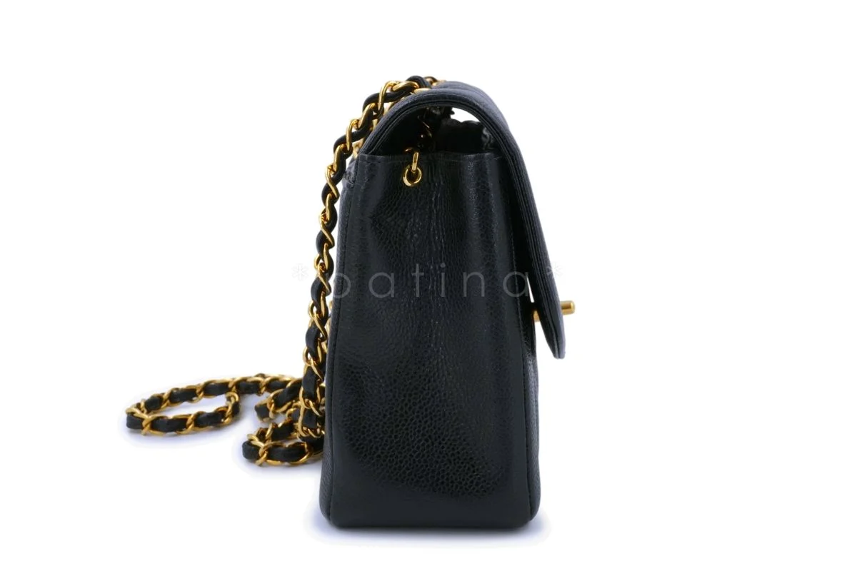 Chanel Vintage Black Caviar Classic Diana Bag Pocket 24k GHW - Image 4