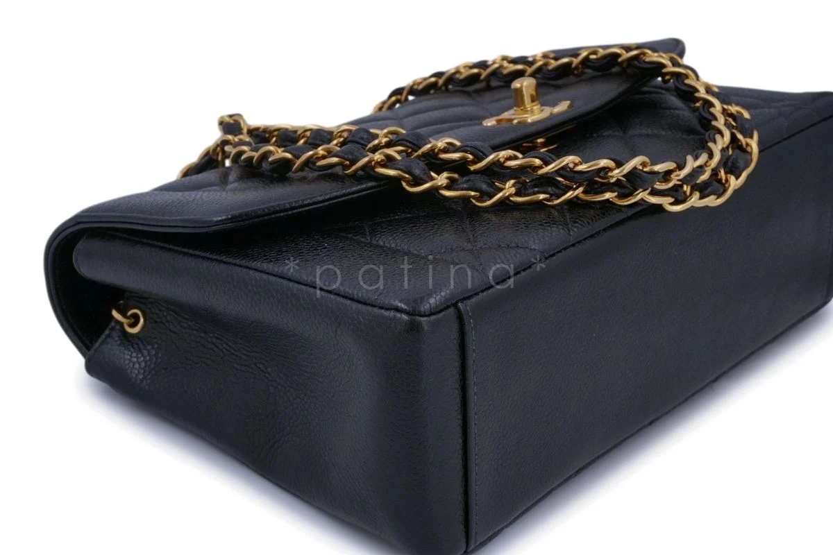 Chanel Vintage Black Caviar Classic Diana Bag Pocket 24k GHW - Image 7