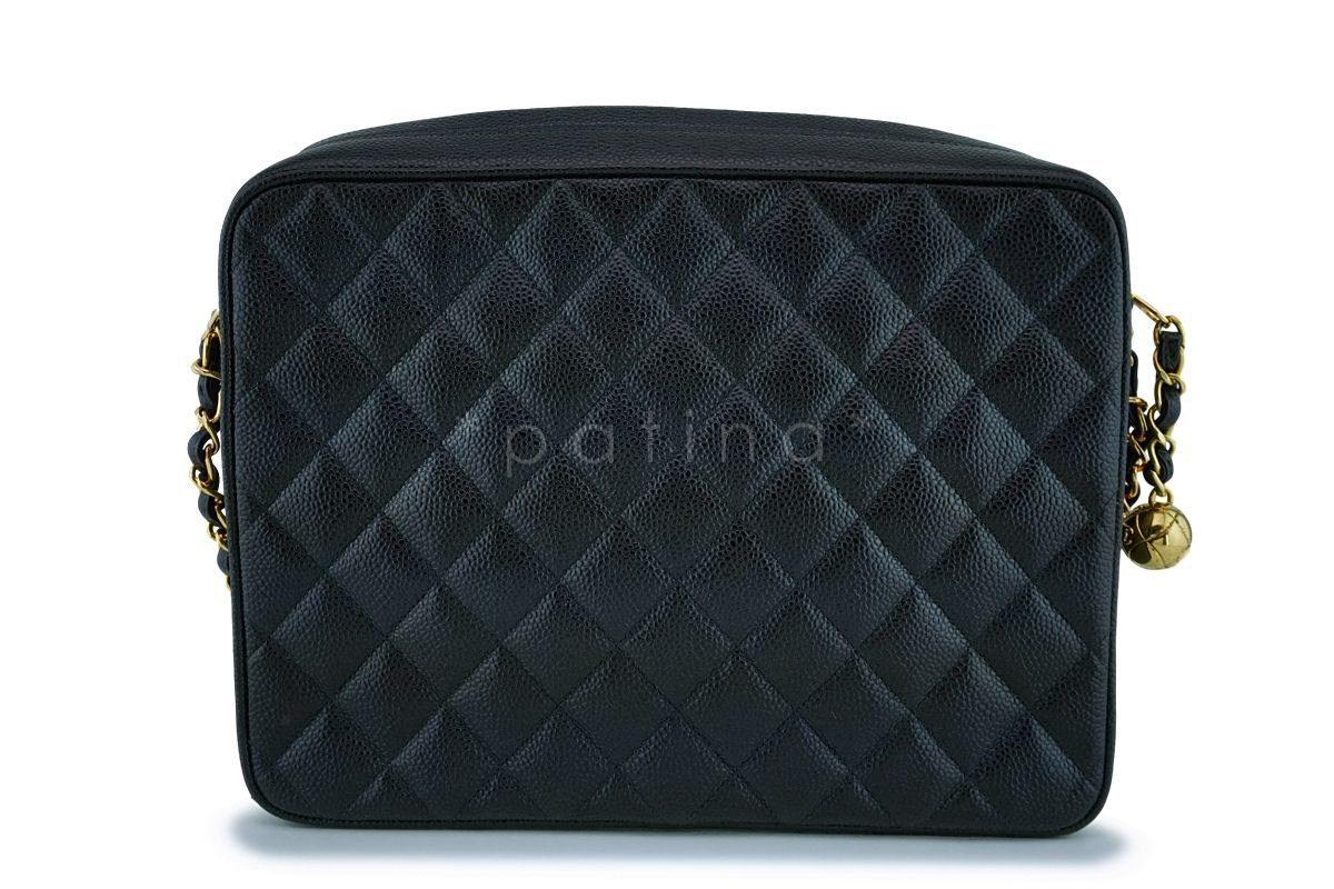 Chanel Vintage Black Caviar Classic Flap Camera Bag 24k GHW - Image 5