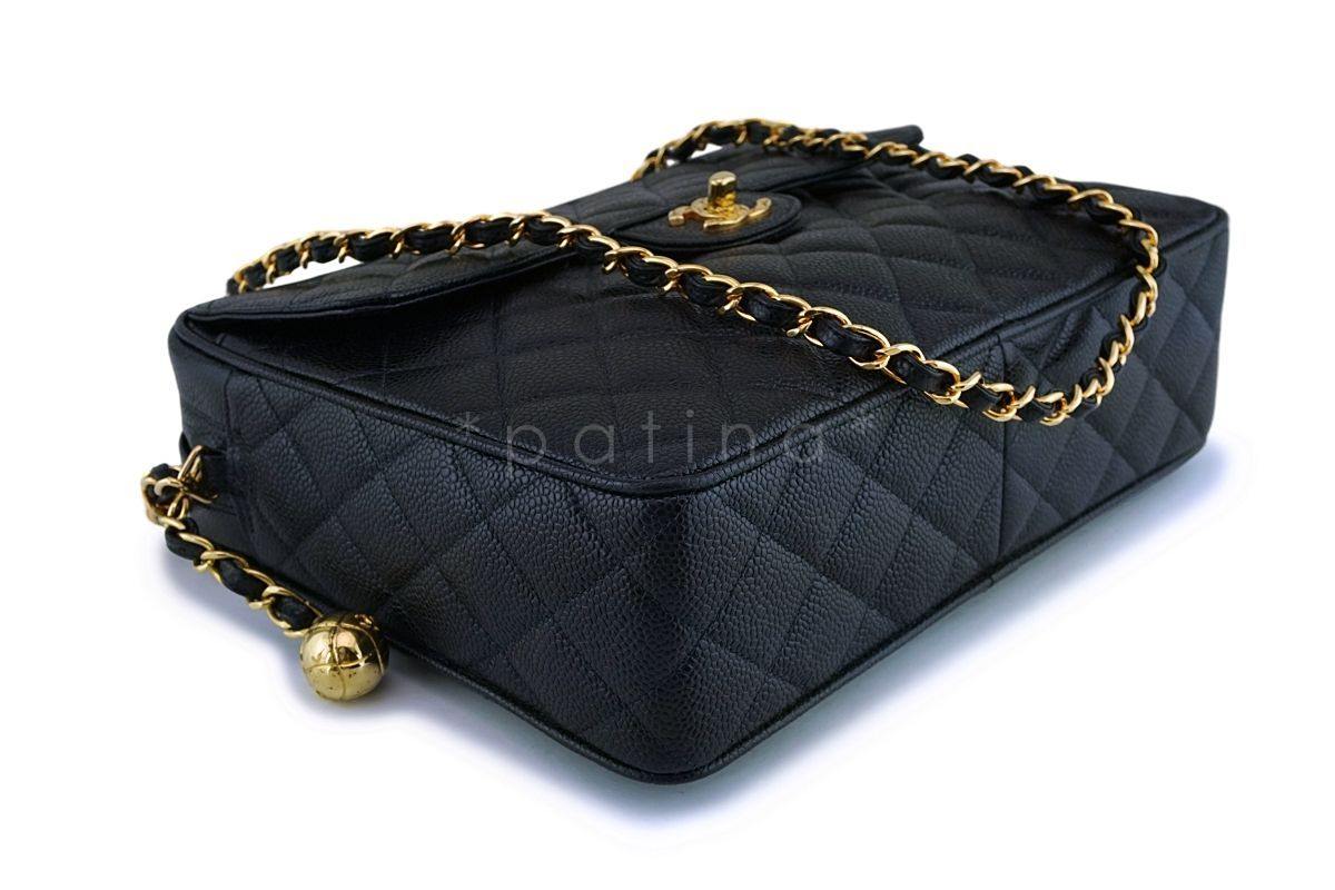 Chanel Vintage Black Caviar Classic Flap Camera Bag 24k GHW - Image 7