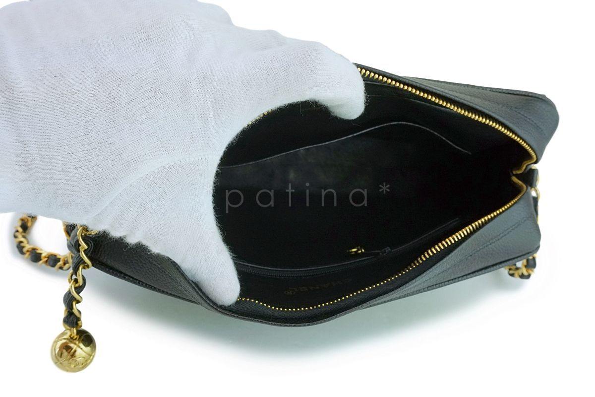 Chanel Vintage Black Caviar Classic Flap Camera Bag 24k GHW - Image 9