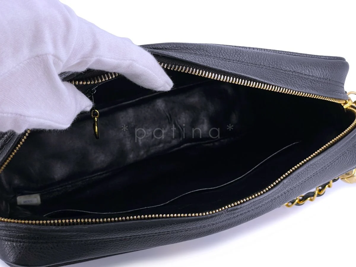 Chanel Vintage Black Caviar Classic "Flap" Camera Bag Etched 24k GHW - Image 10
