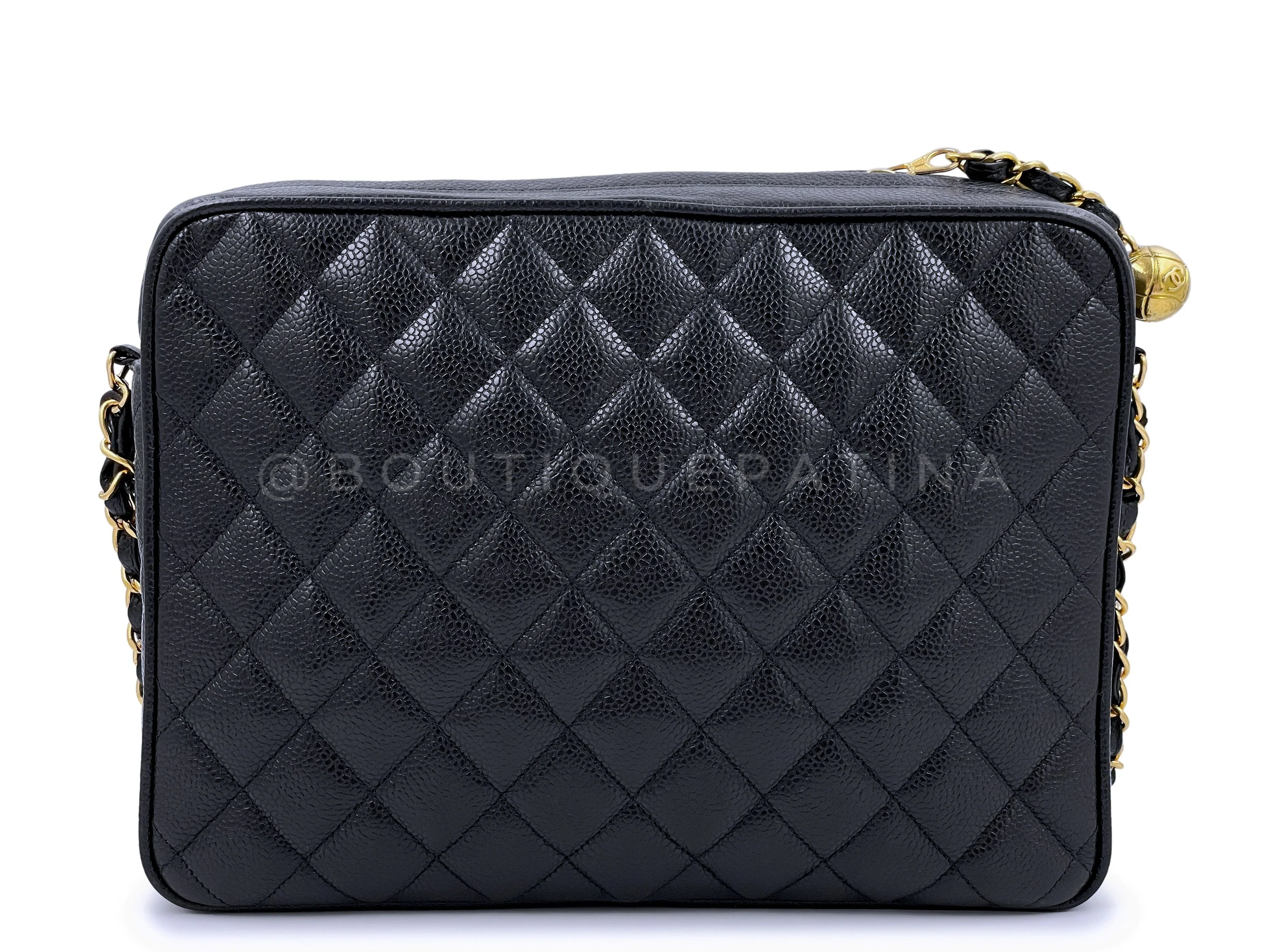 Chanel Vintage Black Caviar Flap Camera Case Bag 24k GHW - Image 5