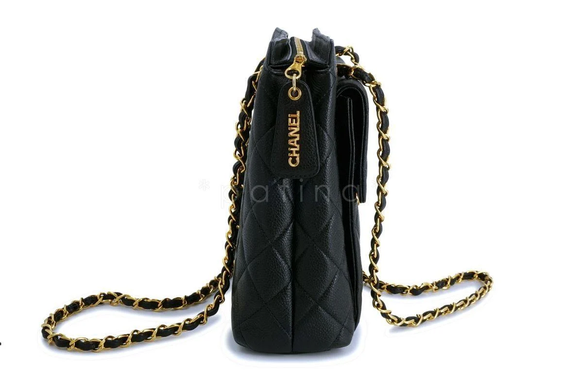 Chanel Vintage Black Caviar Front Flap Tote Bag 24k GHW - Image 4