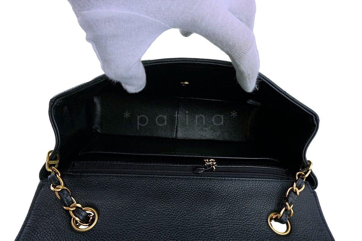 Chanel Vintage Black Caviar Pocket Classic Diana Flap Bag 24k GHW - Image 11