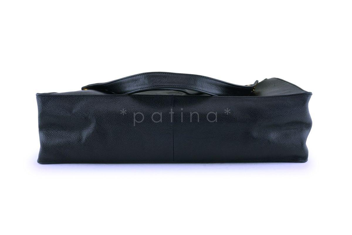 Chanel Vintage Black Caviar Timeless Logo Tote Bag 24k GHW - Image 6