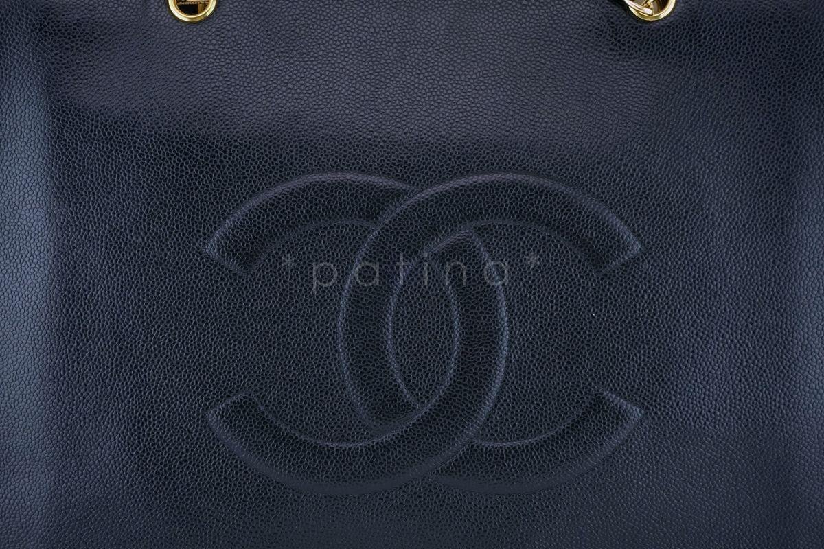 Chanel Vintage Black Caviar Timeless Logo Tote Bag 24k GHW - Image 8