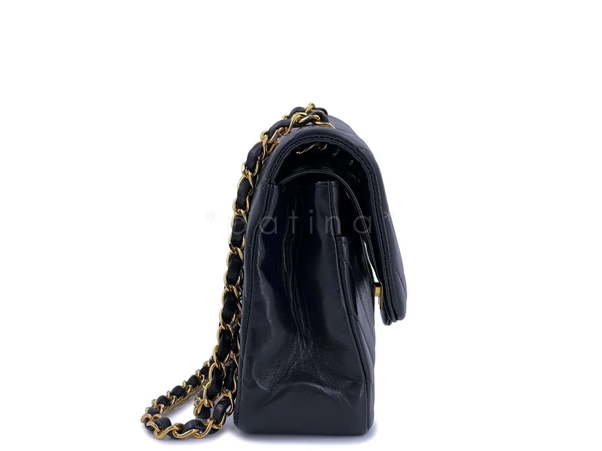 Chanel Vintage Black Chevron Medium Classic Double Flap Bag 24k GHW - Image 4