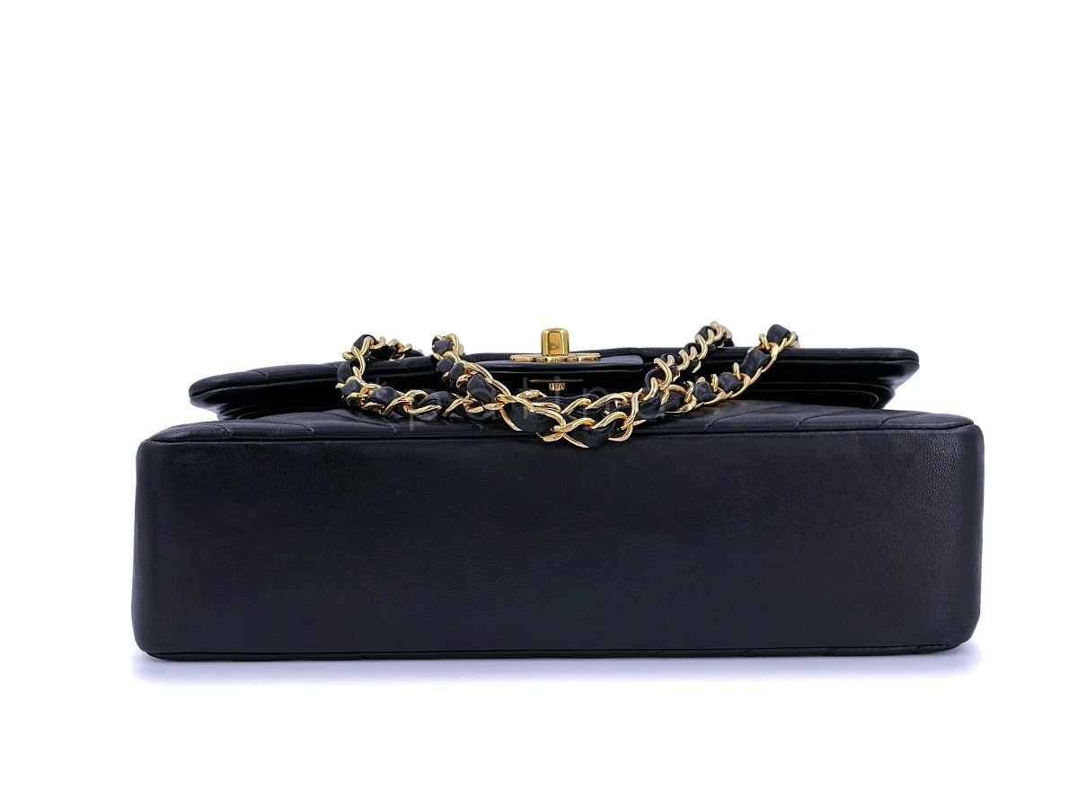 Chanel Vintage Black Chevron Medium Classic Double Flap Bag 24k GHW - Image 6