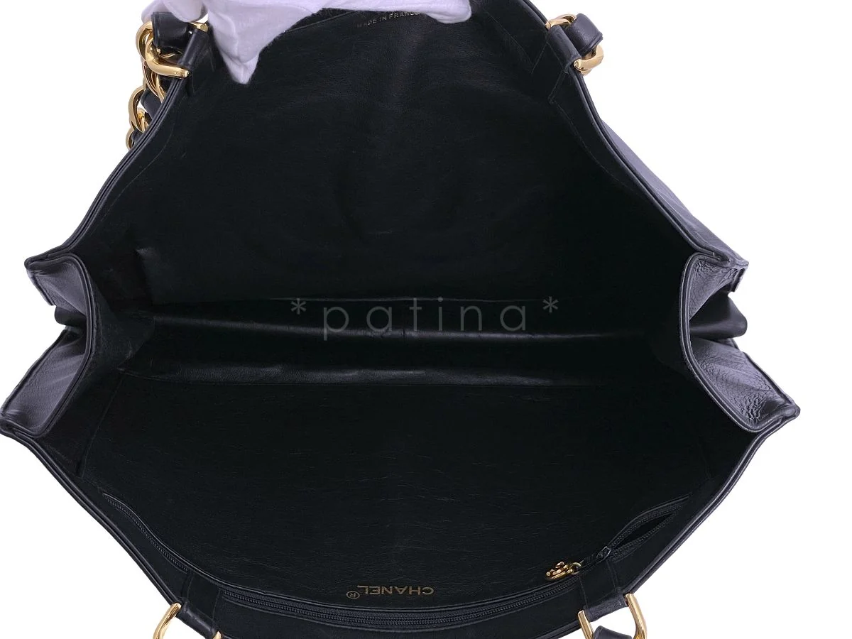 Chanel Vintage Black Chunky Chain Shopper Tote Bag 24k GHW - Image 10