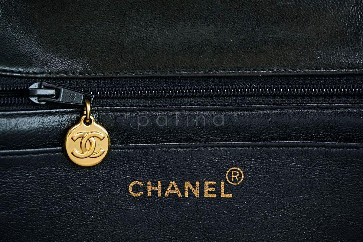 Chanel Vintage Black Classic Jumbo Flap Bag 24k GHW - Image 11