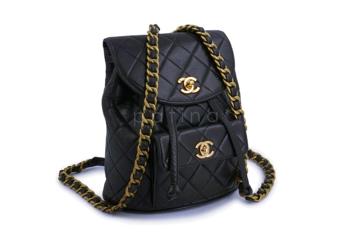 Chanel Vintage Black Duma Classic Quilted Backpack Bag 24k GHW - Image 2