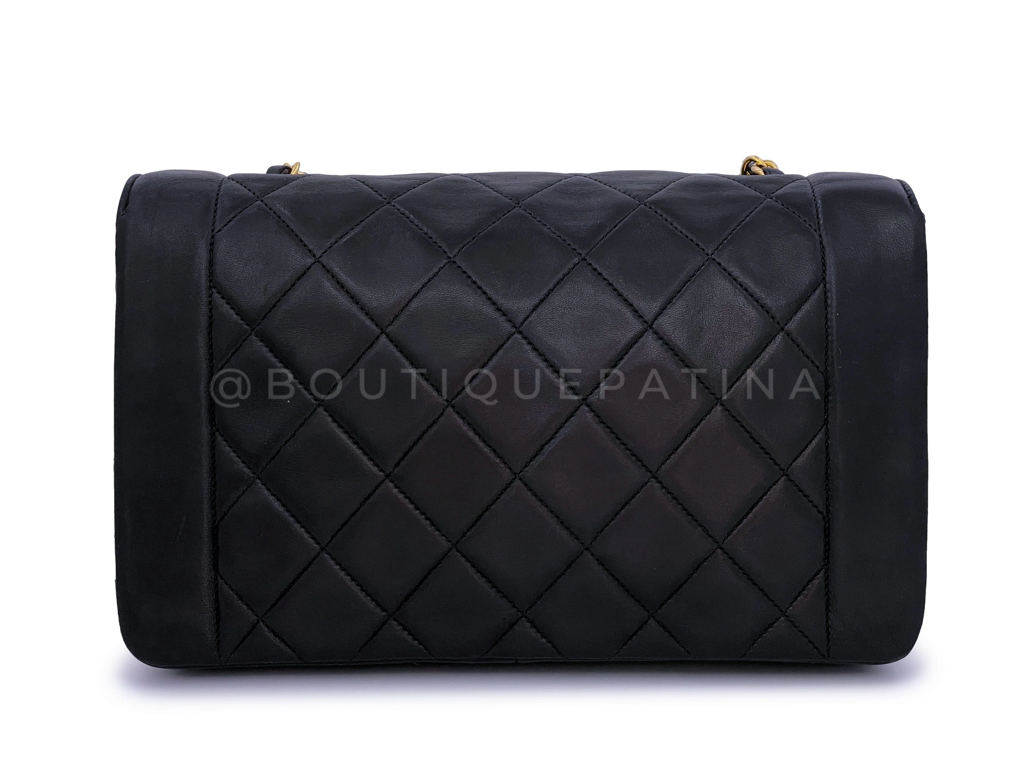 Chanel Vintage Black Geometric Medium Diana Flap Bag 24k GHW Lambskin - Image 5