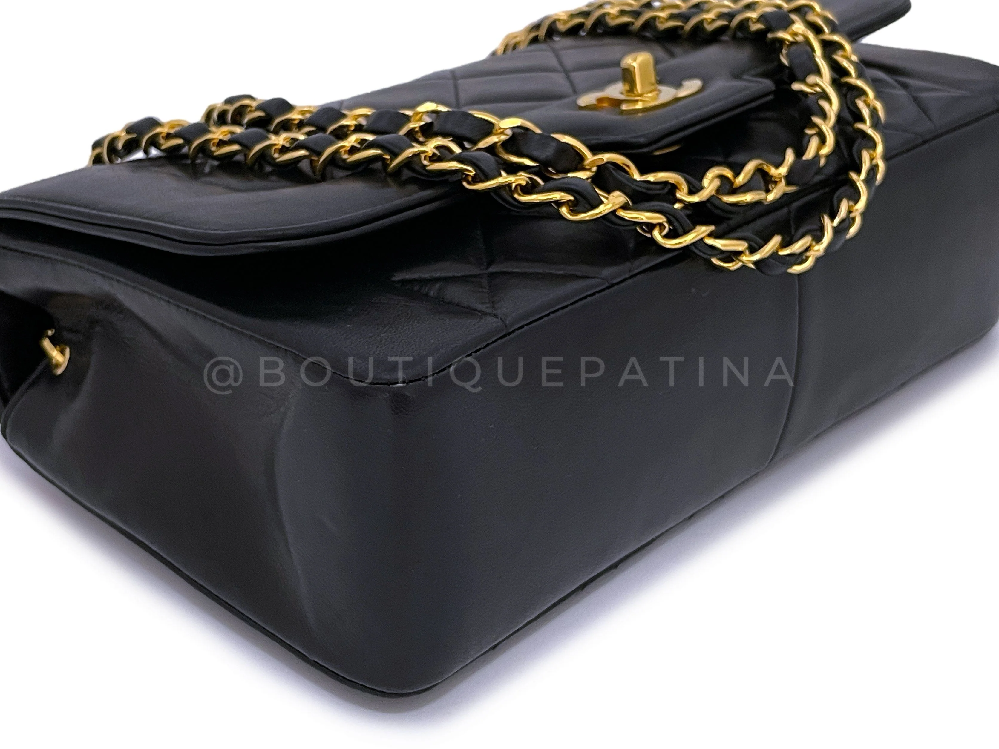 Chanel Vintage Black Geometric Medium Diana Flap Bag 24k GHW Lambskin - Image 7