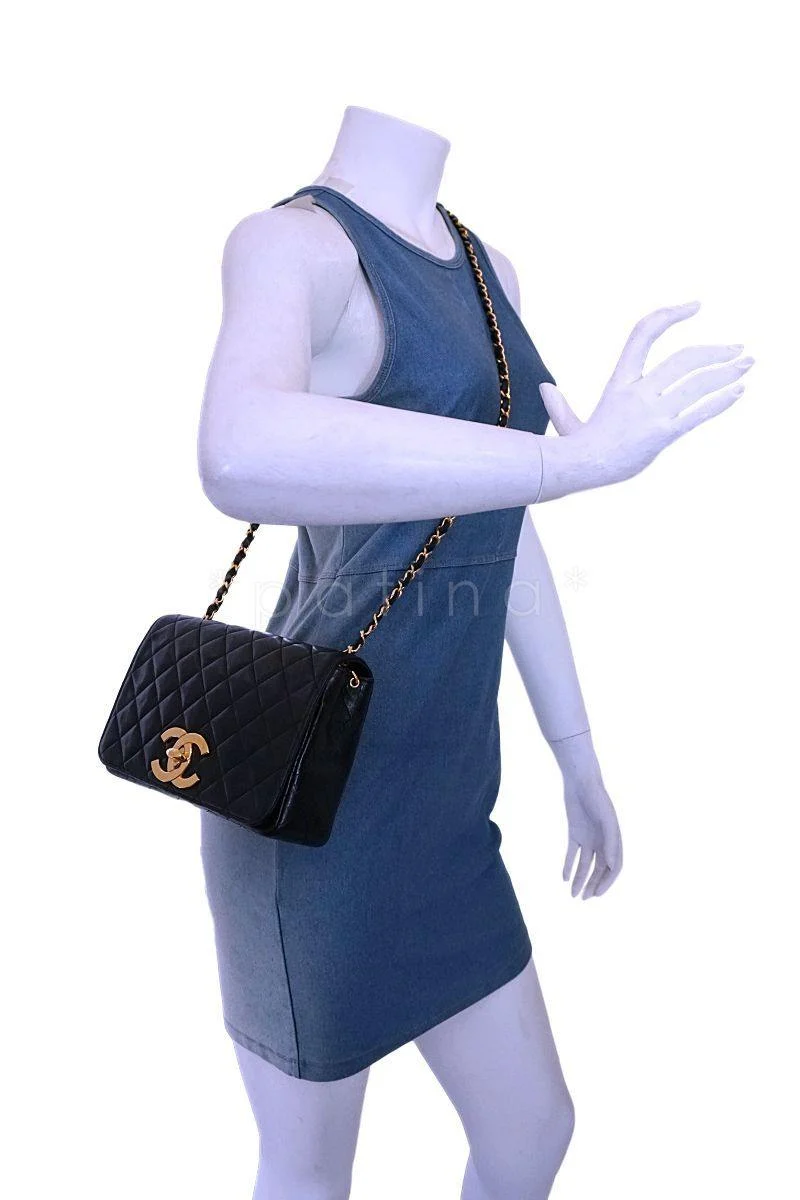 Chanel Vintage Black Lambskin Big CC Small Classic Flap Bag 24k GHW - Image 15