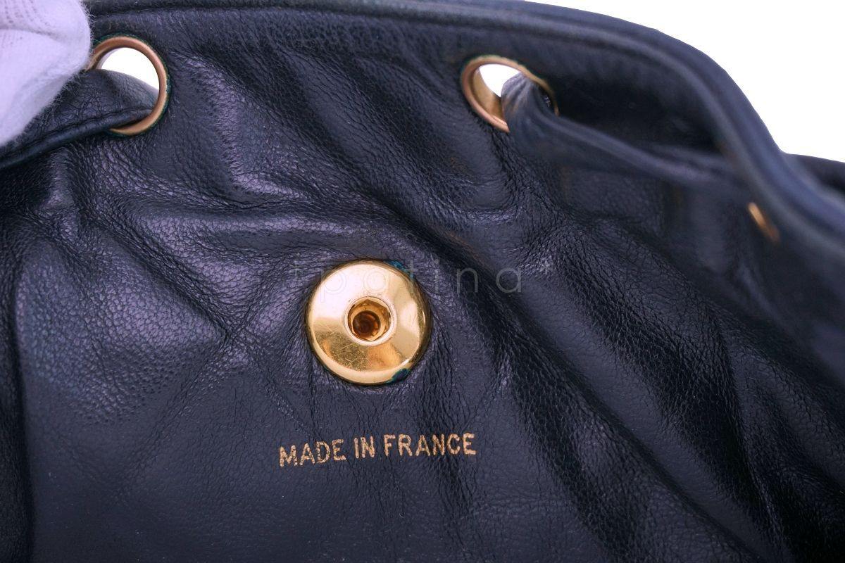 Chanel Vintage Black Lambskin Classic Quilted Backpack Bag 24k GHW - Image 13