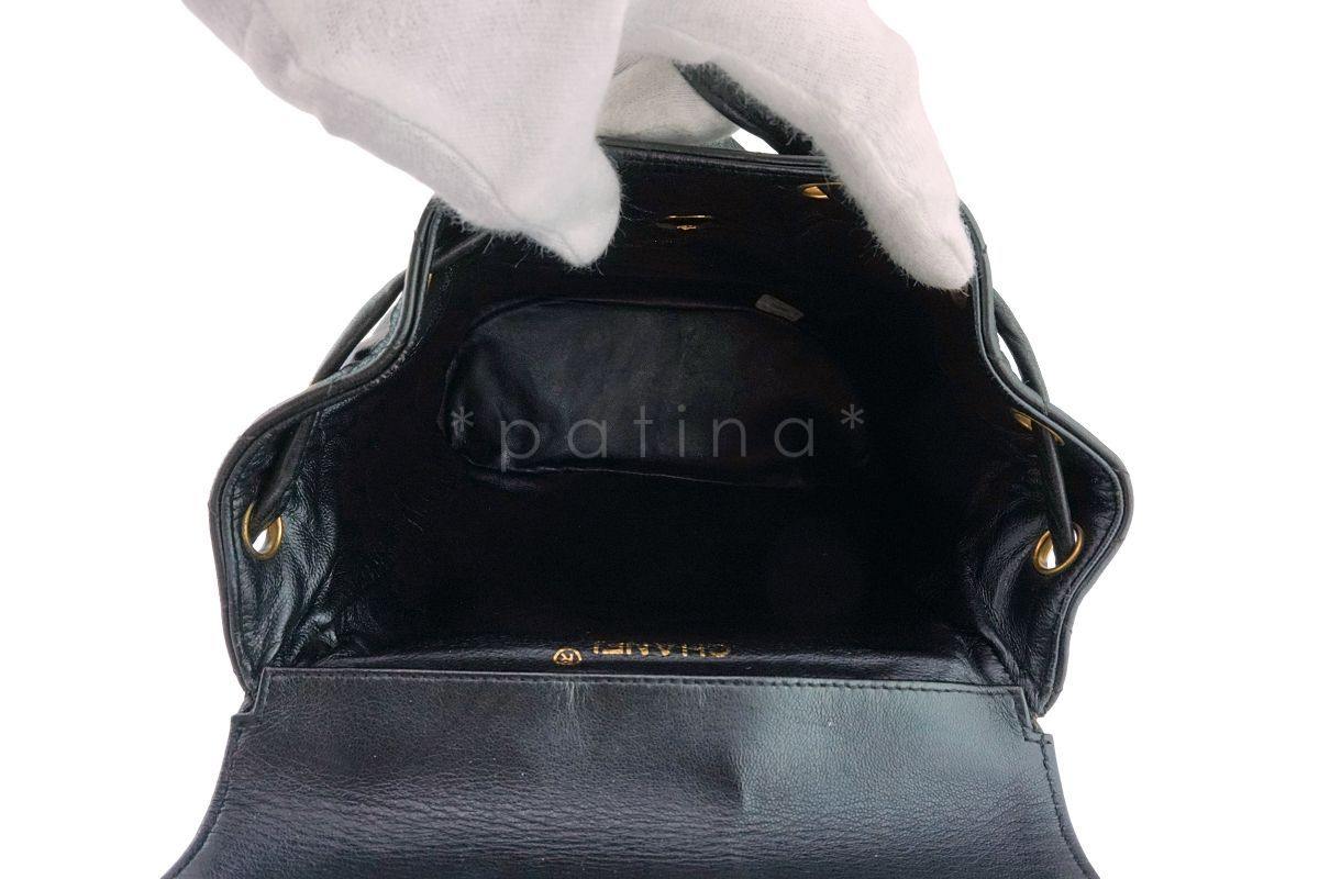 Chanel Vintage Black Lambskin Classic Quilted Backpack Bag 24k GHW - Image 9