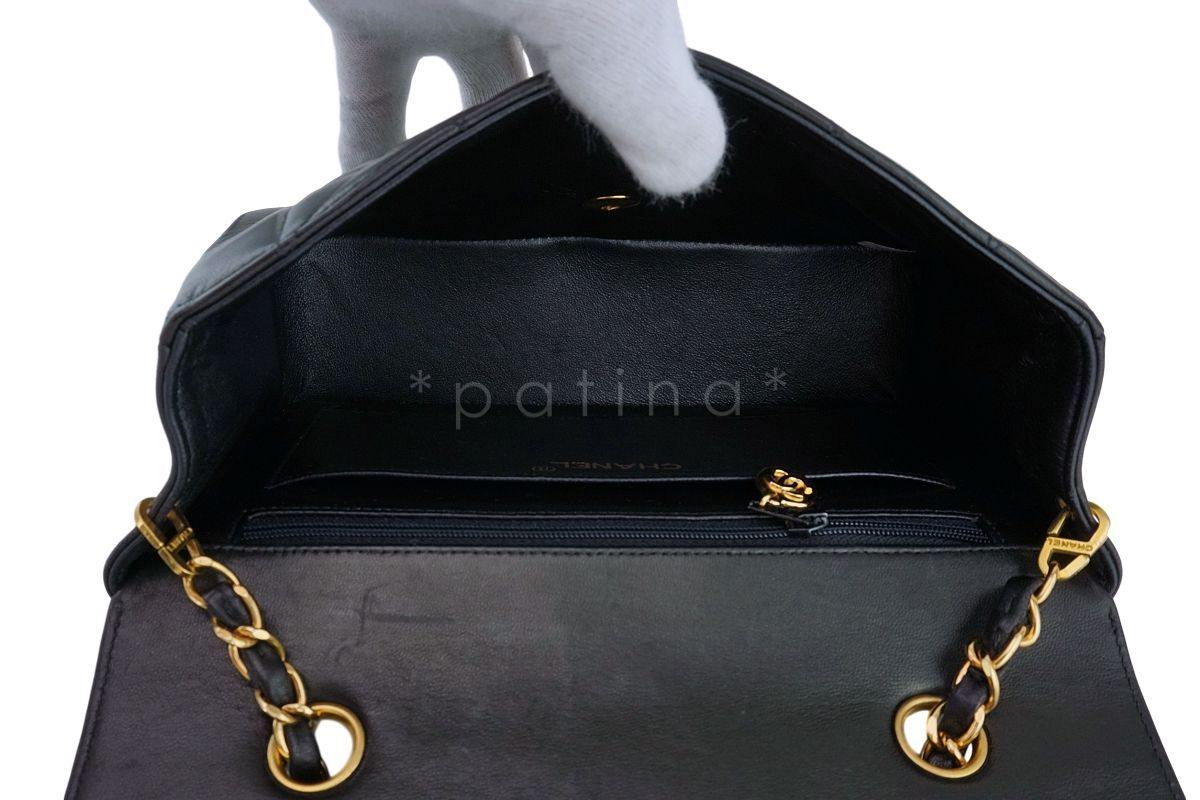 Chanel Vintage Black Lambskin Small Classic Diana Flap Bag 24k GHW - Image 10