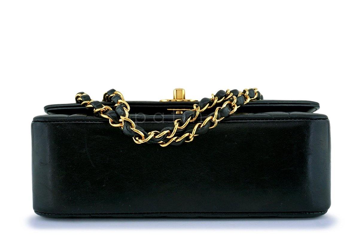 Chanel Vintage Black Lambskin Small Diana Flap Bag 24k GHW - Image 6