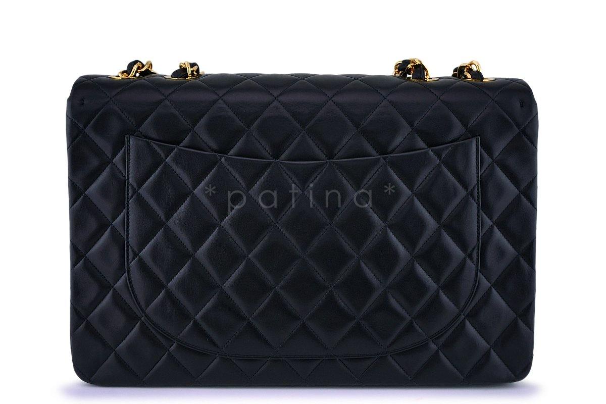 Chanel Vintage Black Maxi Jumbo XL Classic Flap Bag 24k GHW FTD FTD - Image 5