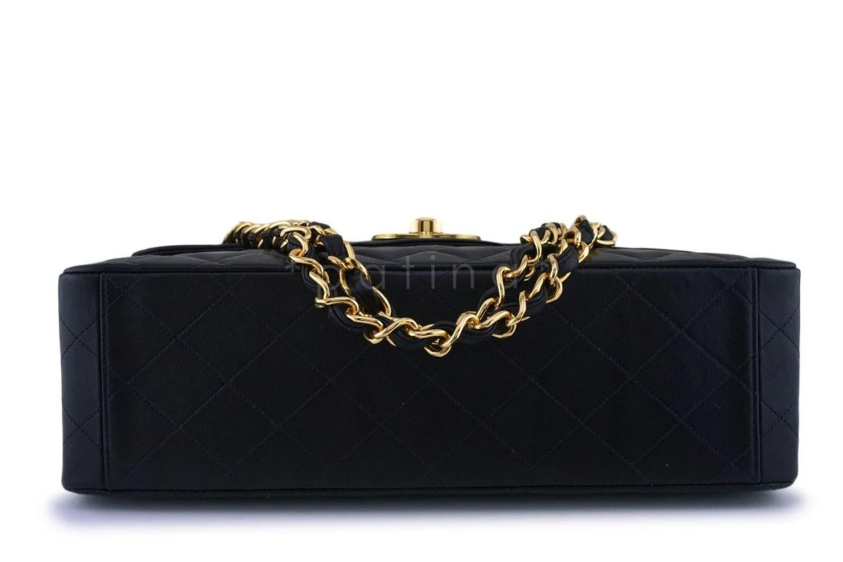 Chanel Vintage Black Maxi Jumbo XL Classic Flap Bag 24k GHW FTD FTD - Image 6