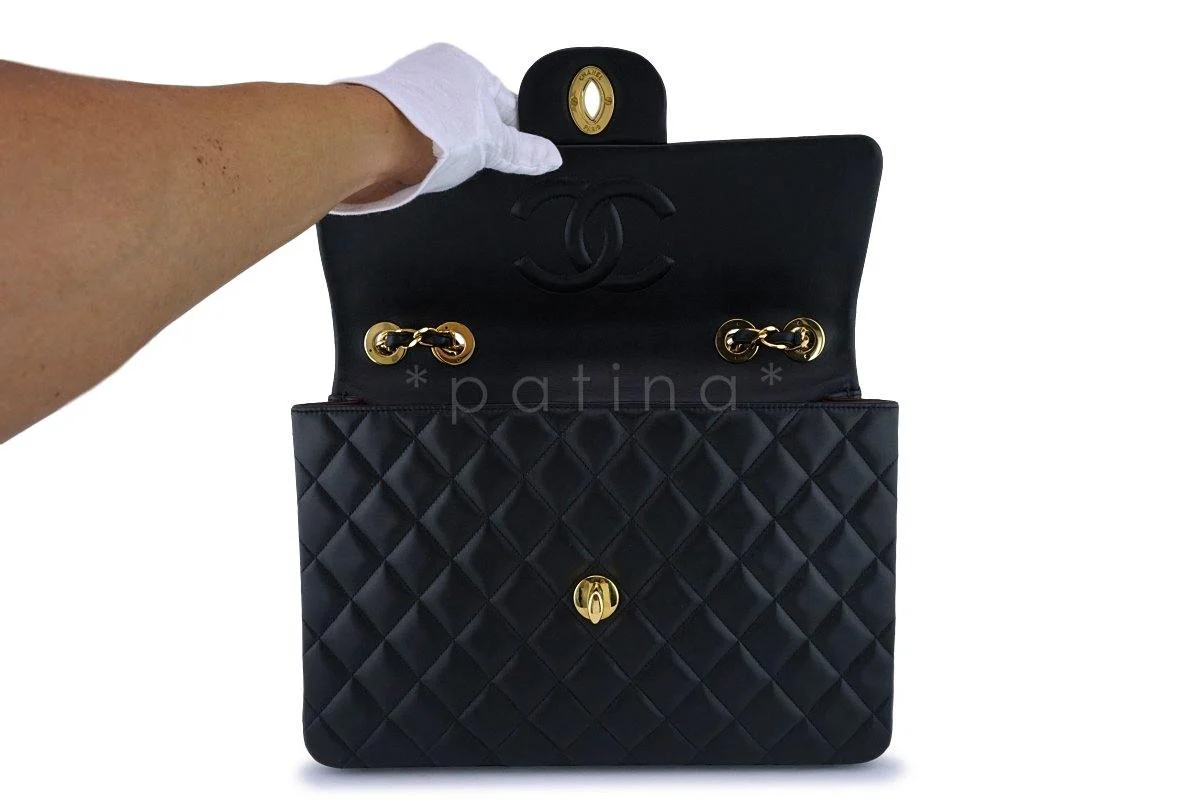 Chanel Vintage Black Maxi Jumbo XL Classic Flap Bag 24k GHW FTD FTD - Image 9